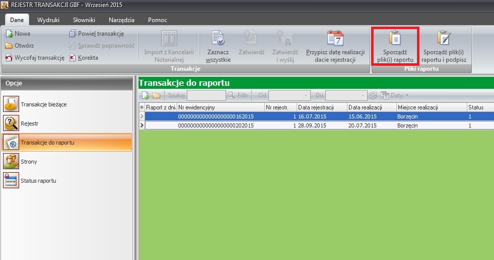 GIIFmenu plik raportu